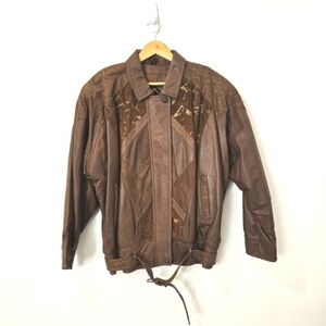 Vintage/Retro 80's/90's Leather and Suede Bomber Jacket